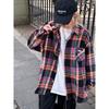 2024 Letter Long Sleeve Shirt Japanese Hong Kong Style Ins Loose Shirt Boys Summer Trendy Versatile Casual Coat