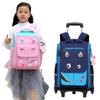 Рюкзак для ученика начальной школы для мальчика, выдвижной и съемный, для подъема по лестнице, мультяшная тележка, полиэстер, детский школьный ранец, большое колесо