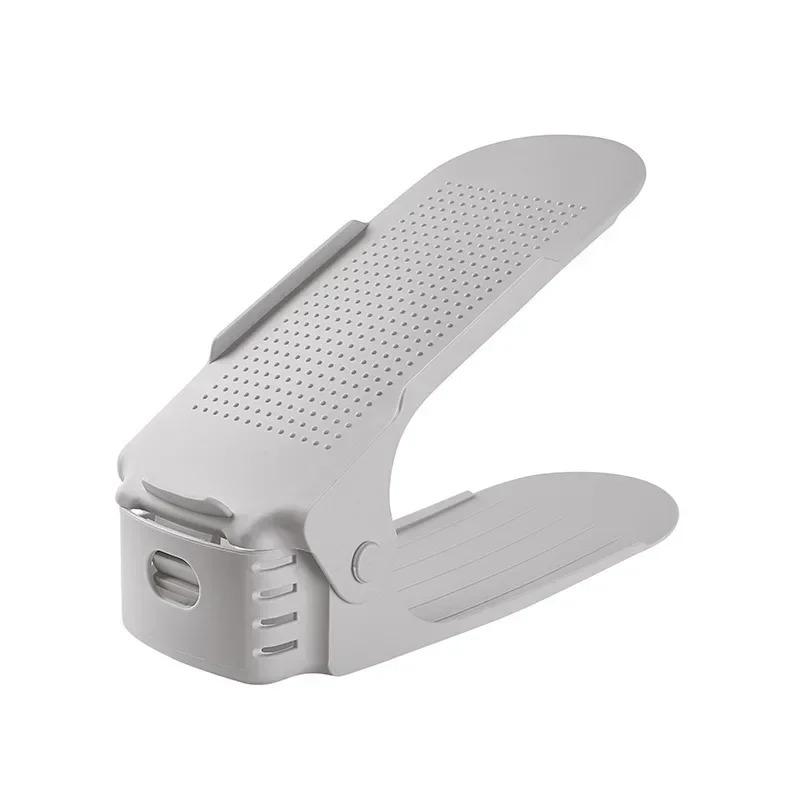 5pcs Double-layer Shoe Rack Adjustable Stacker Shoe Groove Organizer Saves Space Shoe Cabinet Organization Storage Rack Holder