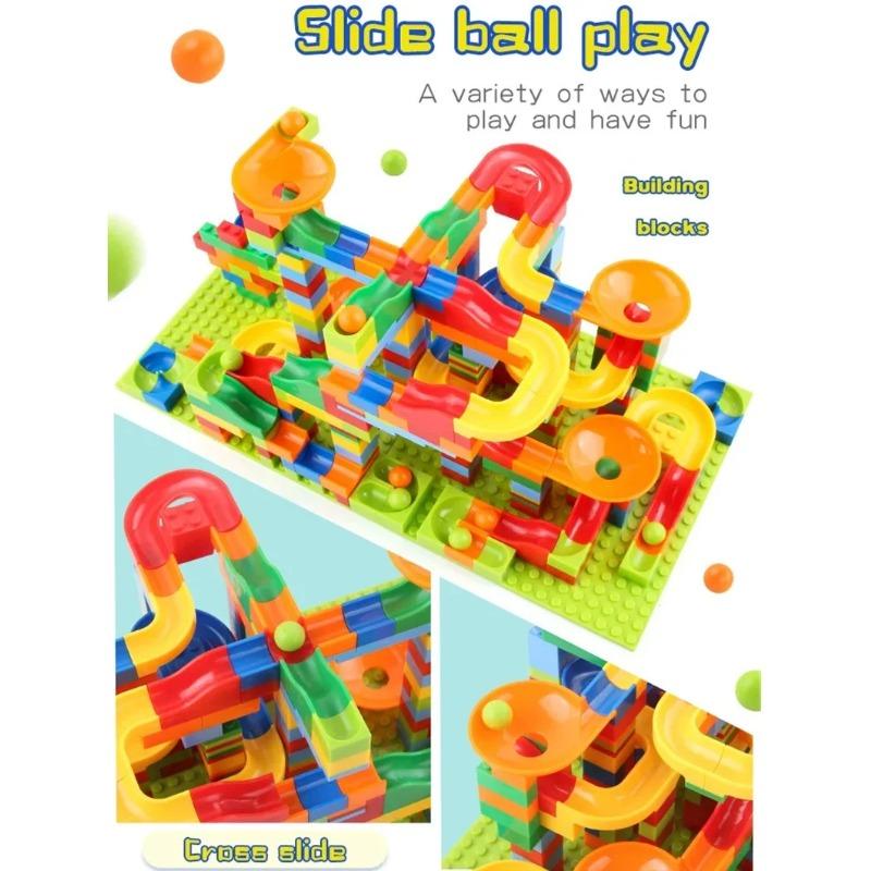 Детский лабиринт, строительство фарватера, сборка кирпичей своими руками, мраморный гоночный блок, небольшой строительный блок, сборка частиц, развивающие игрушки