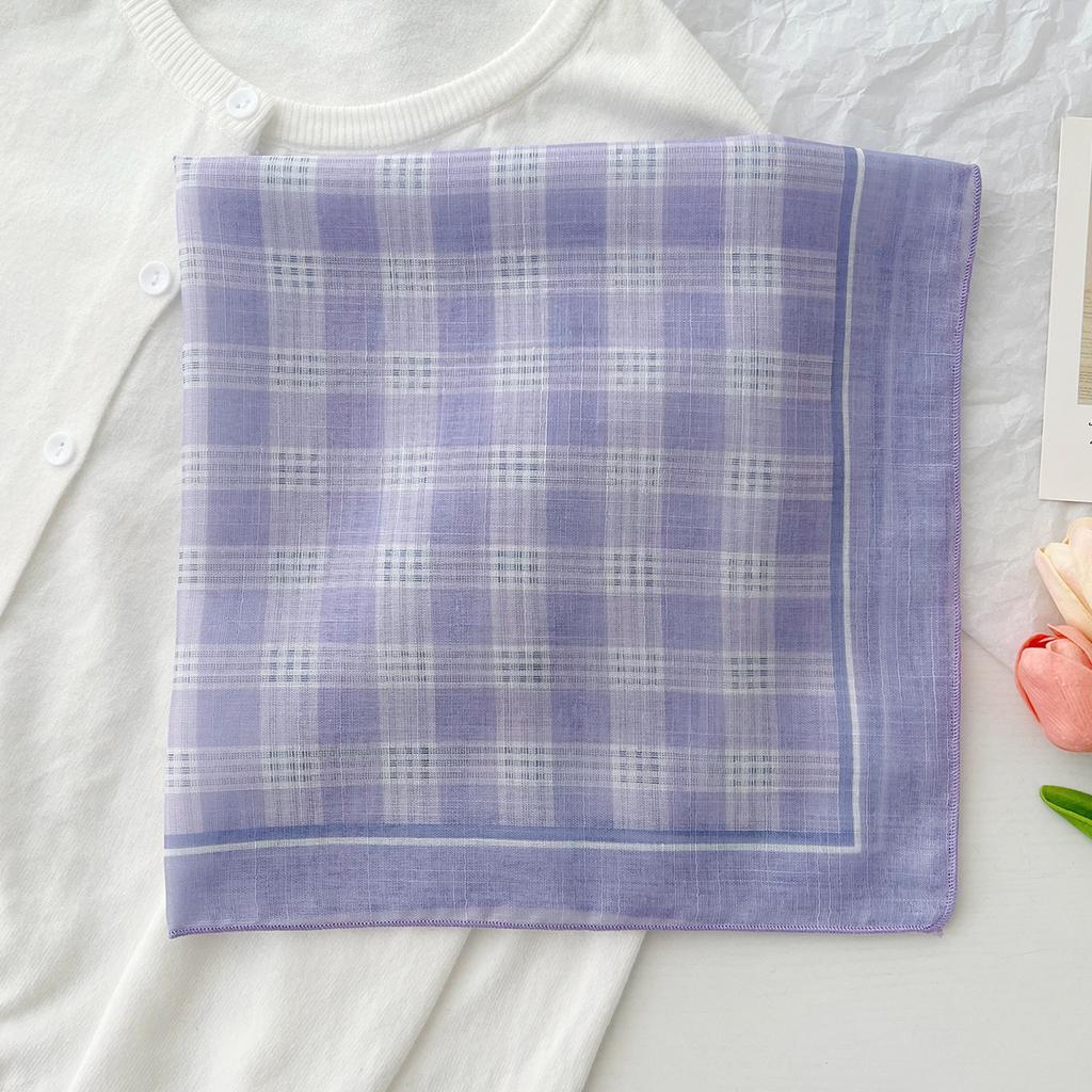 Korean Version Ins Style Sub-Square Scarf Women'S Fresh And Breathable Decorative Scarf Sweet Thin Silk Scarf Photo Headscarf