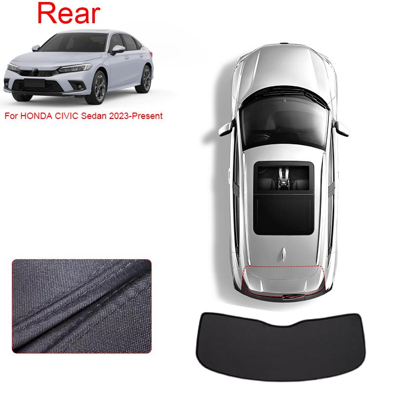 Car Black Windows Privacy Sunshade For HONDA CIVIC 2023-Present Auto Anti-UV Heat Insulation Protect Cover Interior Accessory