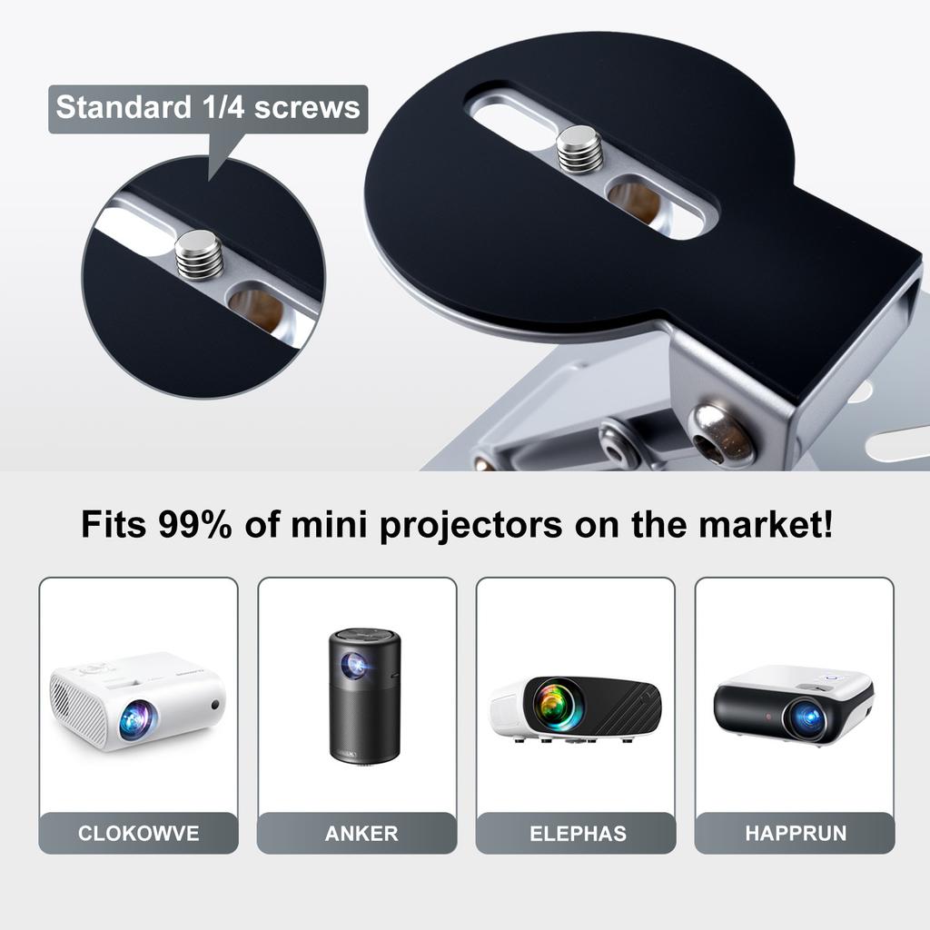 Universal Mini Projectors Bracket Holder Max Load 5 Ibs Home Desktop Projector Holder Stand Table Mobile Projector Wall Mount