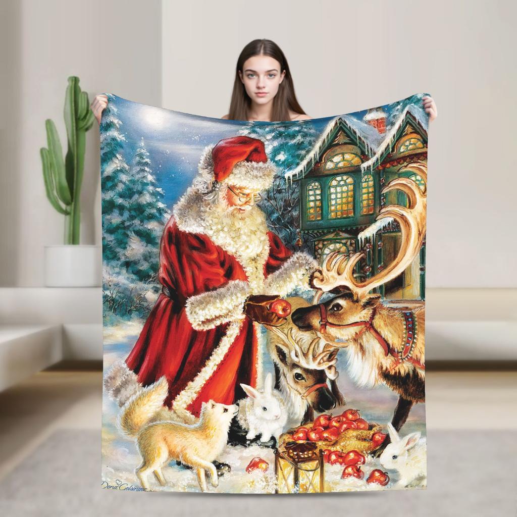 Рождественский плед для собаки и кошки флисовый весенне-осенний нордический с надписью "Счастливого Рождества" и "С Новым годом" тонкий плед для дома офиса покрывало