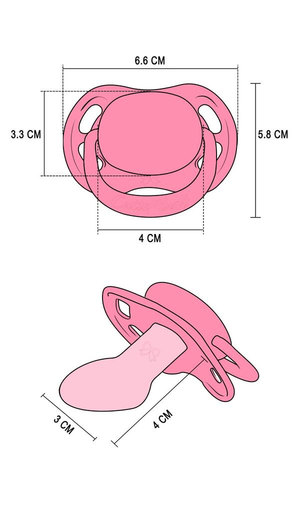 CutiePlusU Adult Large Butterfly for Adults of Blue Pacifier, Shape, [Pack 2] - Pink,