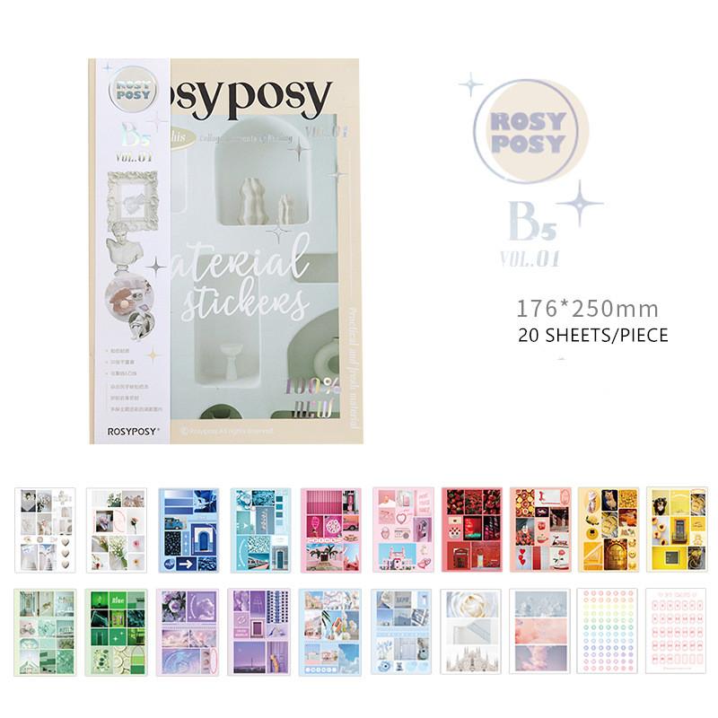 MINKYS Kawaii Magazine Sticker Book Washi Paper Journal DIY Material Decoration Stickers Memo Pad Scrapbooking Ins Stationery