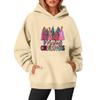 Women's Sweatshirts O-neck Long Sleeve Christmas Printed Top Solid Color Hoodie