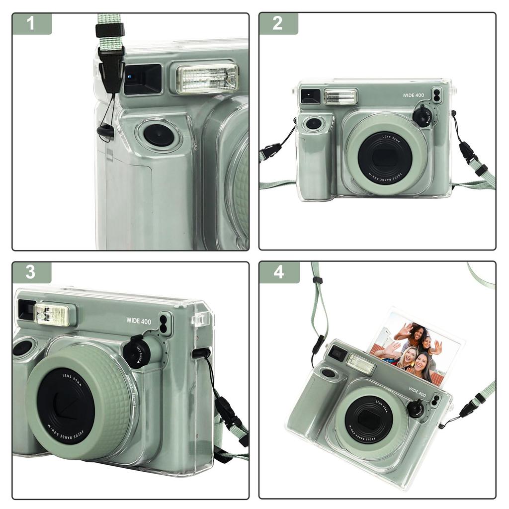 VOVMOEYA Clear Protective Cover for Fuji FUJIFILM Instax Wide 400 Instant Compatible with Instax Wide 400 Instax Wide400 Transparent Case Lightweight
