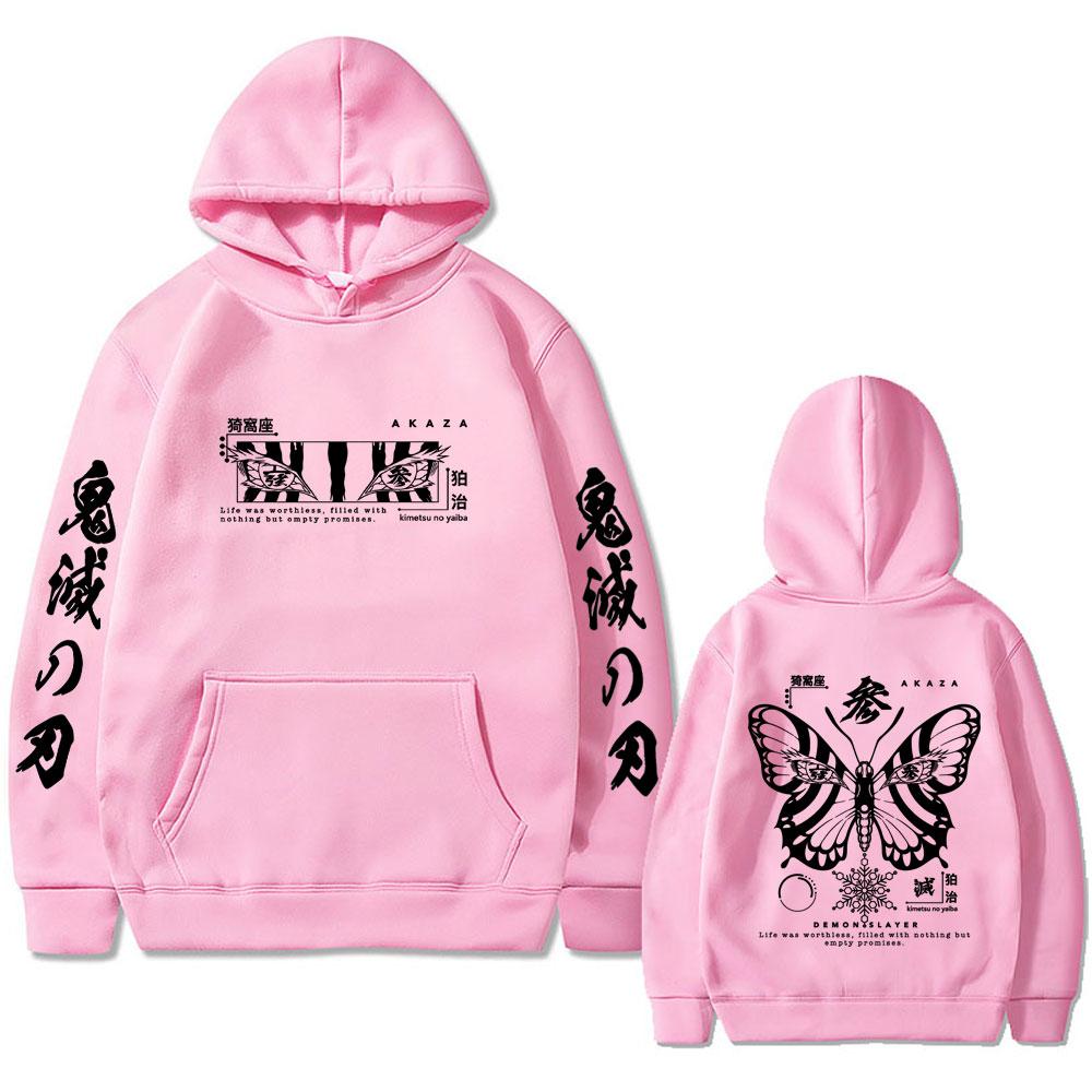 Аниме Клинок, рассекающий демонов Аказа Принт Глаза бабочки Толстовка Мужская Женская Одежда Мода Оверсайз Мужской Винтажный Худи Спортивный костюм