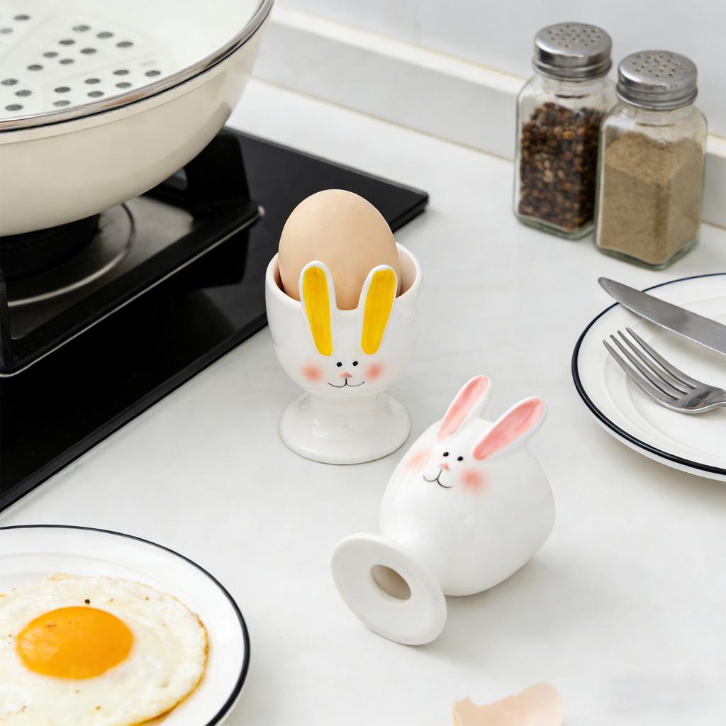 Забавный и креативный керамический держатель для яиц для настольного хранения, декора, как подставка для яйца и посуда