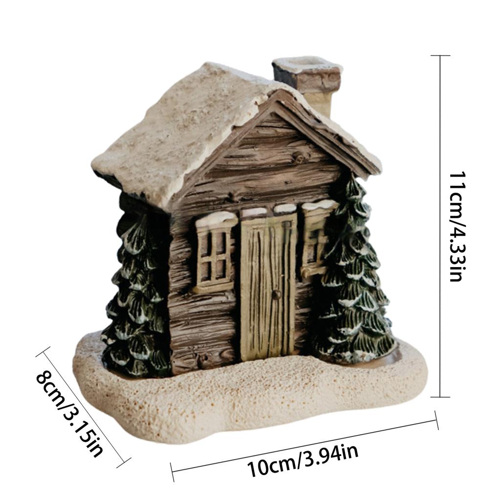 Ceramic Log Cabin Chimney Incense Burner Fragrance Stick Holder for Festive Christmas Decoration