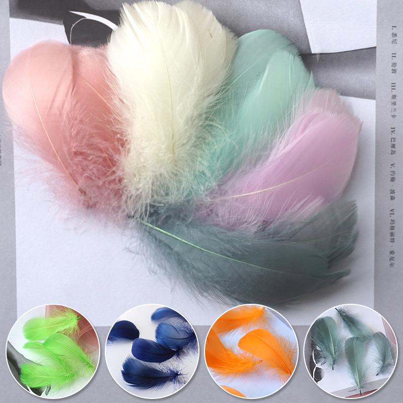 100pcs 6-12 Cm Natural Colourful Goose Feather Plume for Wedding Party Clothing Decoration DIY Craft Feathers