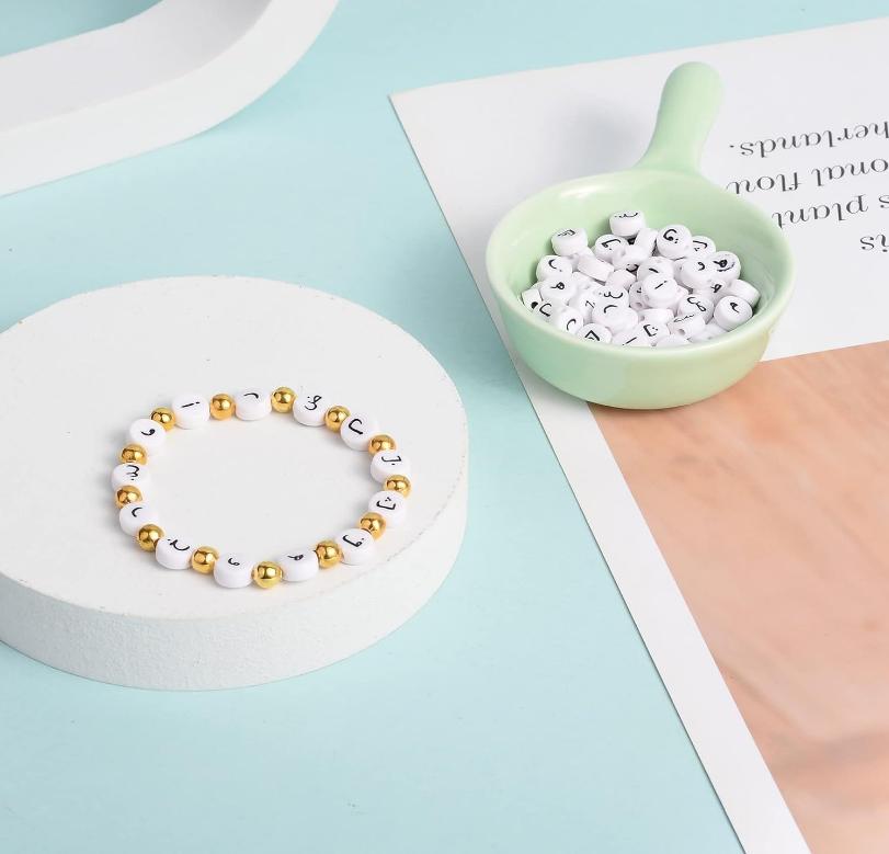 100 шт. 7 мм акриловые арабские бусины рассеянные космические бусины сплошные плоские круглые бусины для DIY браслета ожерелья ювелирные изделия производственные принадлежности