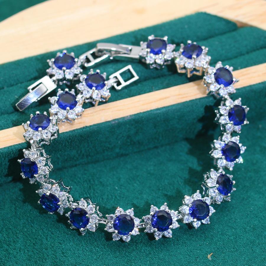 2024 New Jewelry Set White Full Diamond Lady Set Jewelry Earrings Ring Wedding Jewelry Set