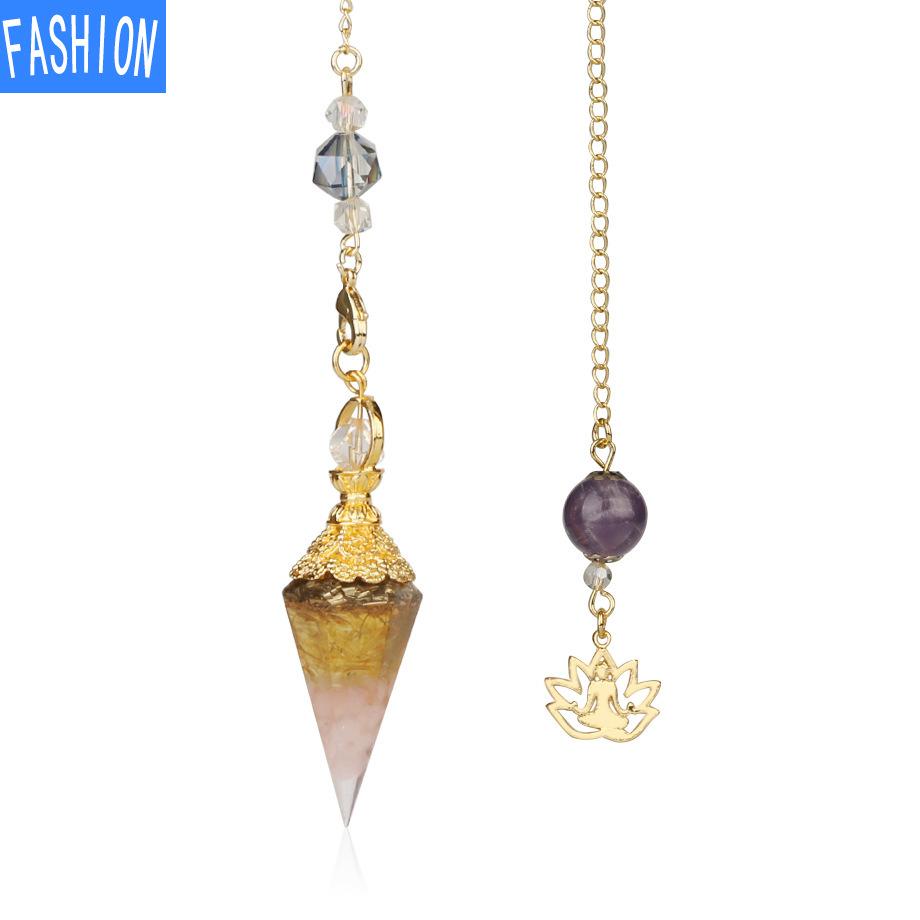 Смешанная аура, маятник природного духа, хрустальный кулон для йоги, позолоченный Будда, идея для медитации, концентрированные ювелирные изделия