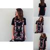 Summer Fashion Women Printed Shortsleeve Long Tshirt With Casual Round Neck For Comfortable Wear