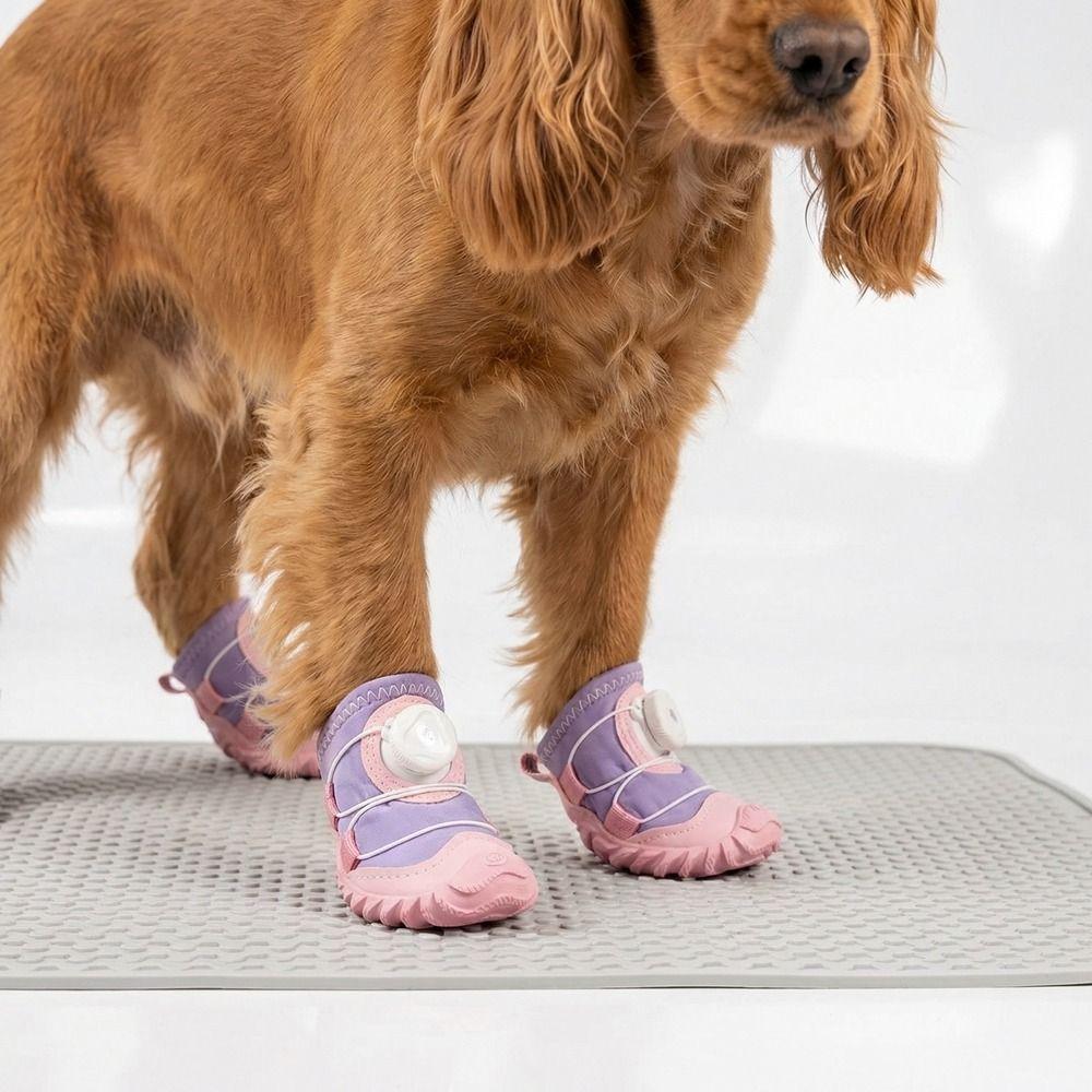 4PCS Anti-Slip Pet Mesh Boots Breathable Pet Paw Protector Wear-resistant Dog Sneakers  Daily Wear