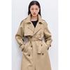 LILY British style long windbreaker jacket for women