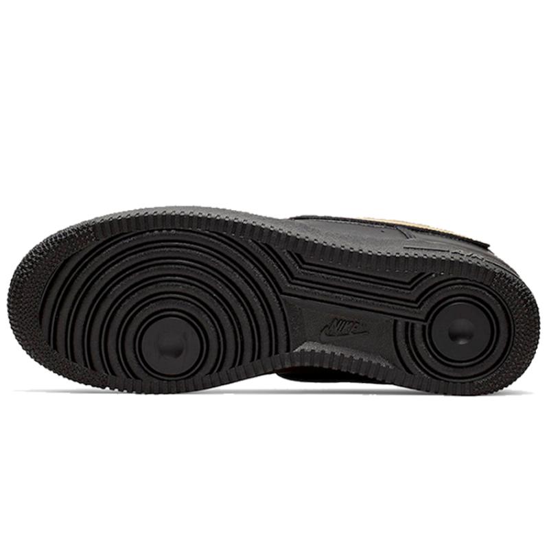 Nike Кроссовки Air Force 1 Black Metallic Gold Removable Swoosh Pack  CT2252-001