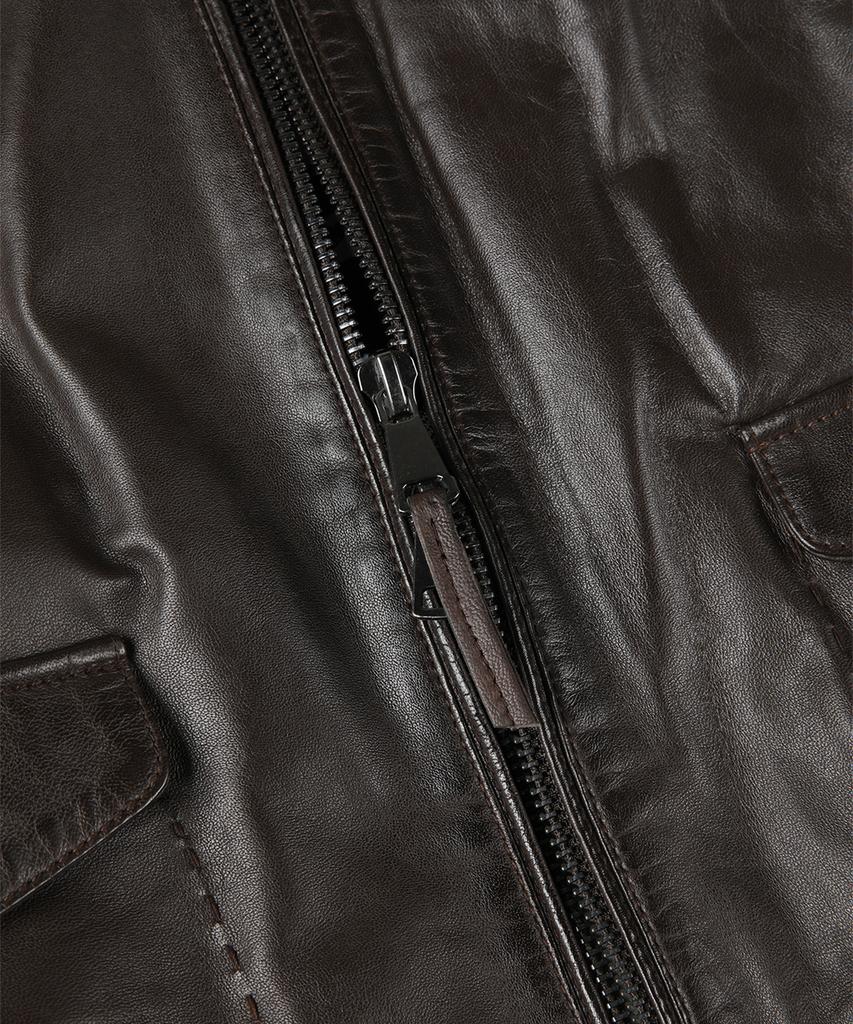 Panicale Dark Brown Oil Washed Lambskin Jacket