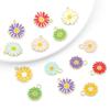 5Pcs Flower Daisy Pendant Alloy Drop Oil Charms For DIY Bracelet Earrings Making Jewelry Findings
