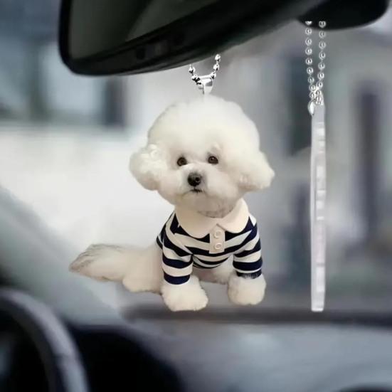 Car Rearview Mirror Pendant Hanging Decoration with Lanyard Easy To Hang Realistic Design Animal Shaped Christmas Tree Ornament