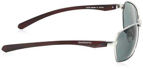 SHIMANO HG-065P Поляризационные Рыболовные Солнцезащитные Очки, Водоотталкивающие Металлические Рыболовные Очки, PC Глянцевый Серебристый & Прозрачный Коричневый Дымчатый