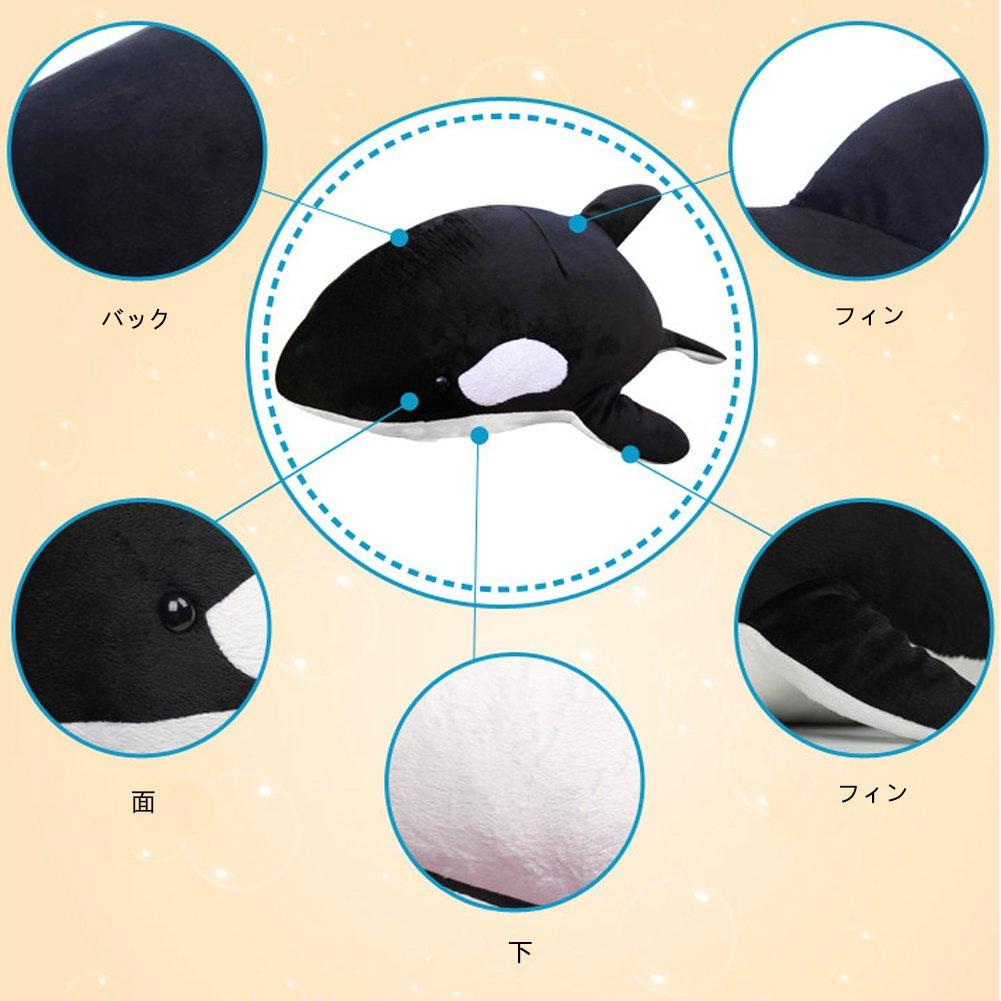 (Bidason) Plush Killer Whale Body Pillow, Whale Body Pillow, Lumbar Pillow, Cushion, Sleeping Toy, Whale Body Pillow