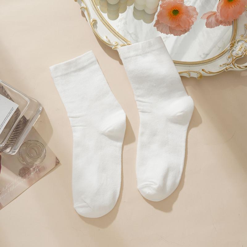 Autumn Winter Soft Comfort Breathable Dress Socks for Women Womens Cotton Crew Socks  Above Ankle Crew Socks for Casual