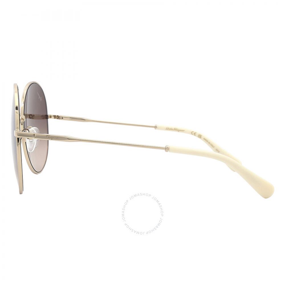 Salvatore Ferragamo Brown Gradient Round Ladies Sunglasses Sf299s 703 60