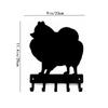 Pomeranian Dog Keychain Holder: Metal Pendant Wall Art Home Decor with Wall-mounted Hooks for Key Storage and Display