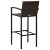 5 Piece Garden Bar Set with Armrests Poly Rattan Brown