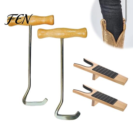 Durable Metal Shoe Lifter Boot Jack with Long Handle, Easy Removal Portable Shoehorn, Non-slip Grip Pregnant Women Tool Sturdy Iron Construction Shoes
