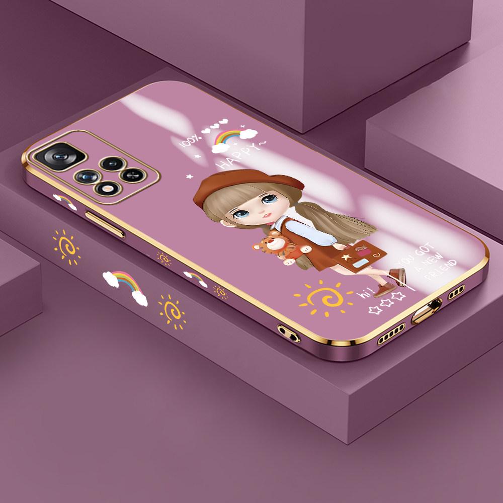Для Redmi Note 13 Pro 12 Pro 12S 11 Pro 11S 10S OPPO A38 A77s A96 Realme C33 C65 OnePlus мягкий TPU полный объектив защитный чехол для телефона для милой девушки