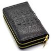 Crocodile Long Large 40 Card Crocodile Double Round Genuine Single Piece Leather [Levetta] Wallet, Capacity, Holds, Wallet, Leather, Men's, Black,