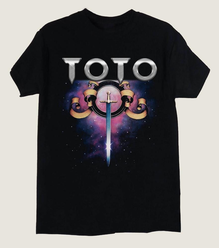 Новая футболка TOTO с коротким рукавом Подарок для фаната Черная Все размеры Футболка AG856 Унисекс