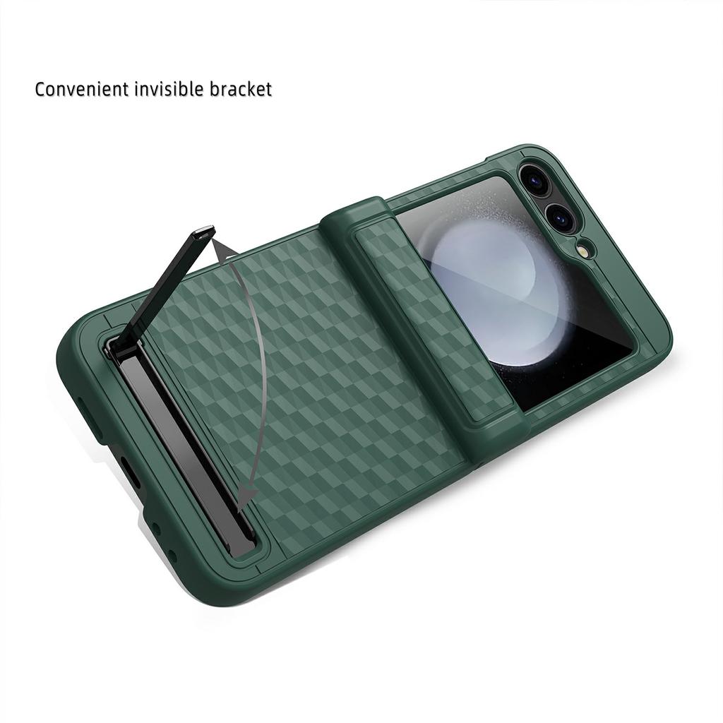 For Samsung Galaxy Z Flip7 FE 5G/Z Flip6 5G Case Hinge Protection Kickstand Hard PC Phone Cover with Screen Film