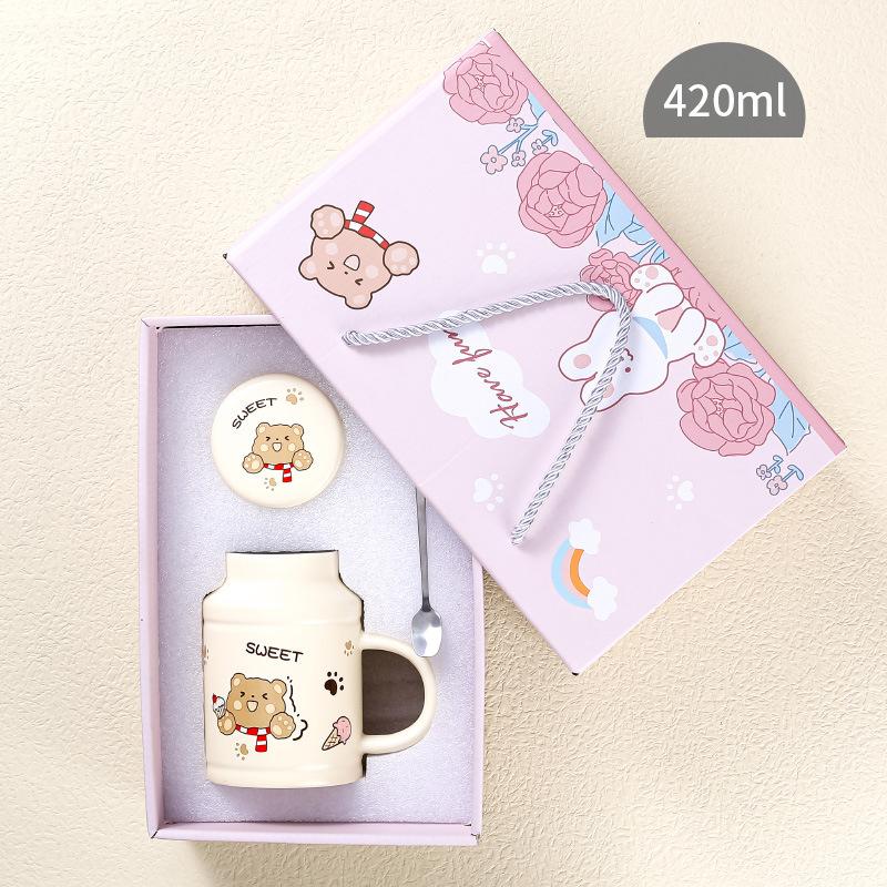 Милая креативная ретро кружка Интернет-знаменитость кролик цветок животное керамическая чашка женская домашняя офисная чашка кролик