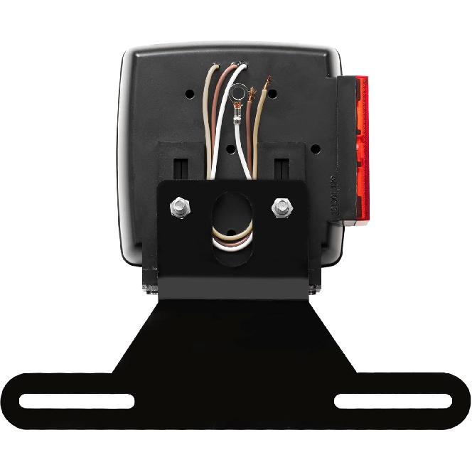 CZC AUTO Aluminum Trailer License Plate Light Bracket With Light Mount Hole For Trailers Trucks (Black)