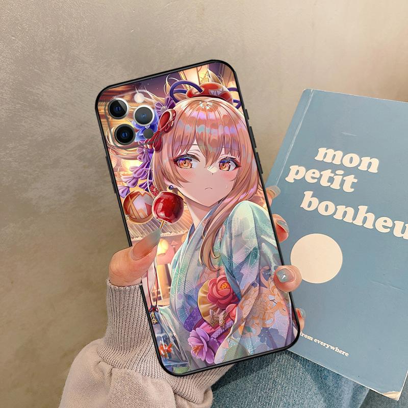 Genshin Impact Yoimiya Case For IPhone 18 17 Air 15 14 13 12 11 16 Pro Max 13 mini XR 15 16 Plus 16e Back Cover Shell
