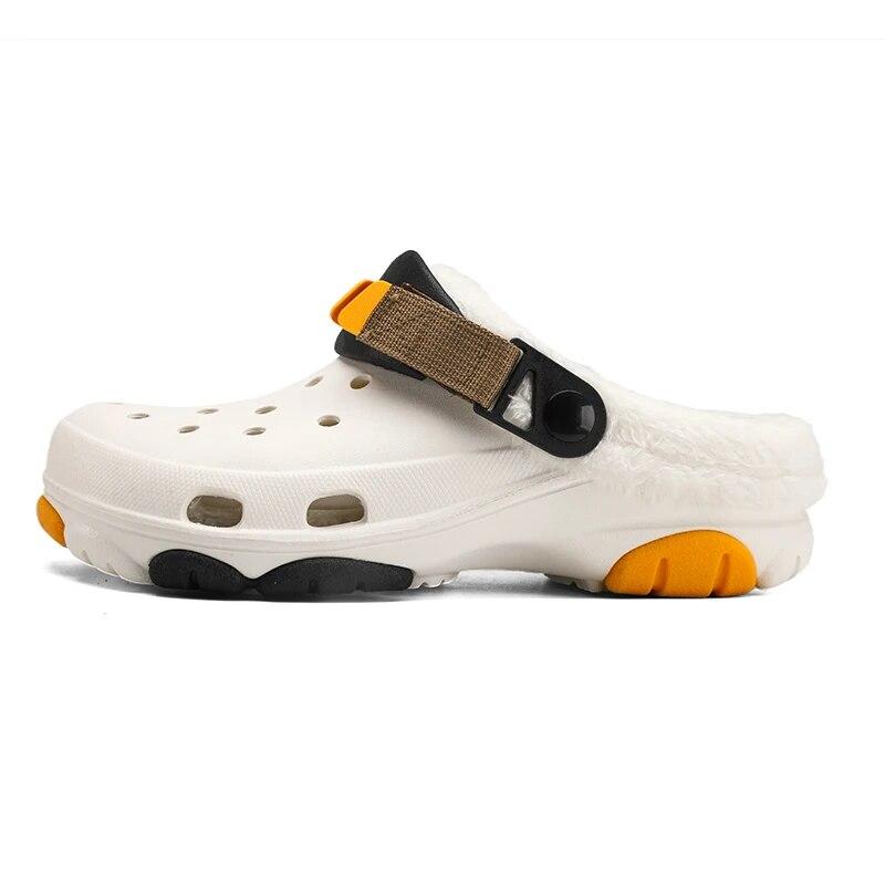 Зимние повседневные тапочки с круглым носком, уличная обувь, эластичная толстая подошва, модная универсальная бархатная модель, сохраняет тепло, удобна