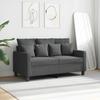 2 Seater Sofa Dark Grey 120 Cm Fabric