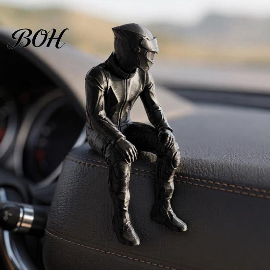 Sitting Motorcyclist Art Statue 3D Printed Motorcycle Rider Figurine, Statue, Biker Figure Decor for Home Office Desktop Shelf & Enthusiasts Ornament