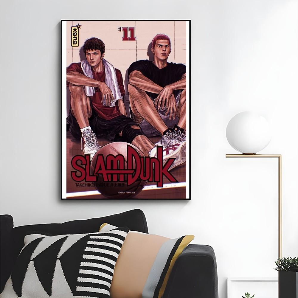 1 шт. Аниме Постер Slam Dunk Фильм Винтажный Япония Постер Самоклеящееся Искусство Водонепроницаемая Бумажная Наклейка Кофейня Бар Комната Настенный Декор