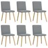 VidaXL Dining Chairs Set of 6 Light Grey Fabric 3315491