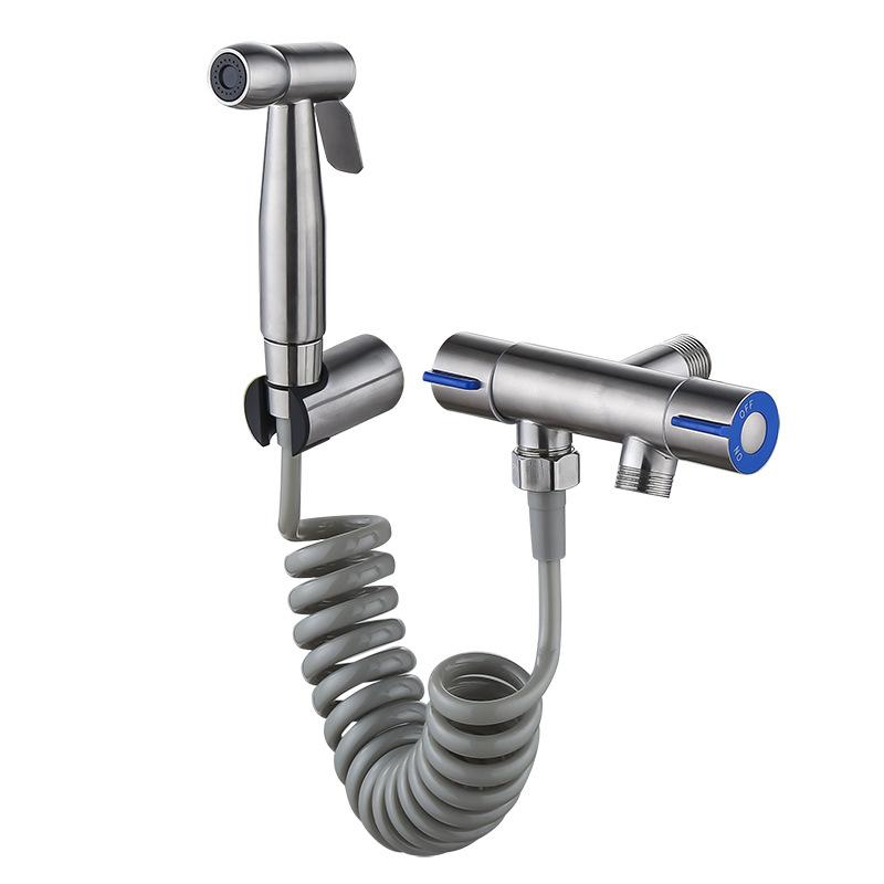304 Stainless Steel Bidet Set Handheld Bidet Sprayer Set Shower Handheld Hand Bidet Faucet Toilet Single Cold Water Tap
