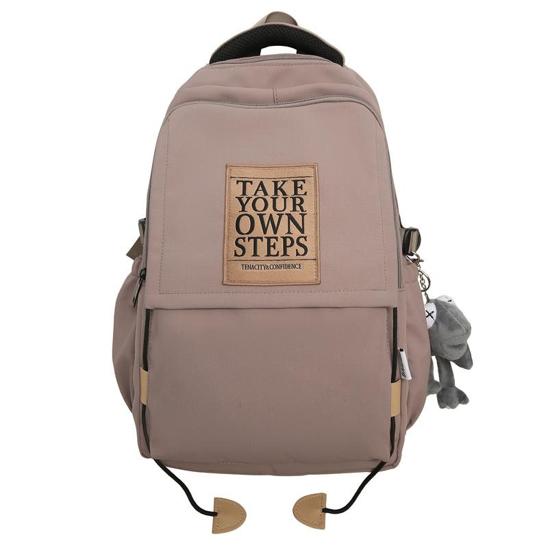 Большая вместимость школьного рюкзака для студента, женский дорожный рюкзак, однотонный мужской рюкзак с буквами