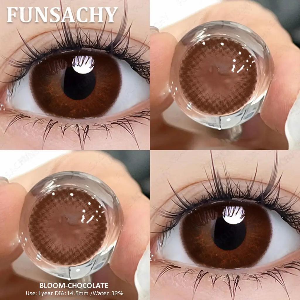 FUNSACHY 1 Pair Brown Color Series Contact Lenses for Eyes Fashion Natural Lenses High Quality Soft Lens Cosmetics Pupils Yearly