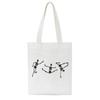 Korea Ulzzang Fun Skeleton Female Shopping Canvas Tote Casual Large-capacity Cartoon Women Bag Harajuku Punk Shoulder Bags