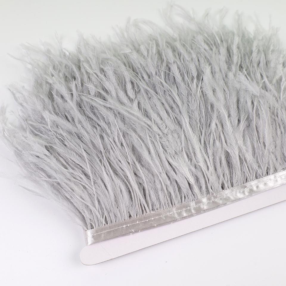Отделка из перьев страуса 13-18 см, перья на кромке ленты, для DIY, свадебного шитья, украшения платья, поделок, аксессуаров